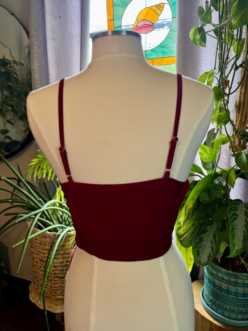 Cider Deep Burgundy Mesh Cami - Picture 2 of 3